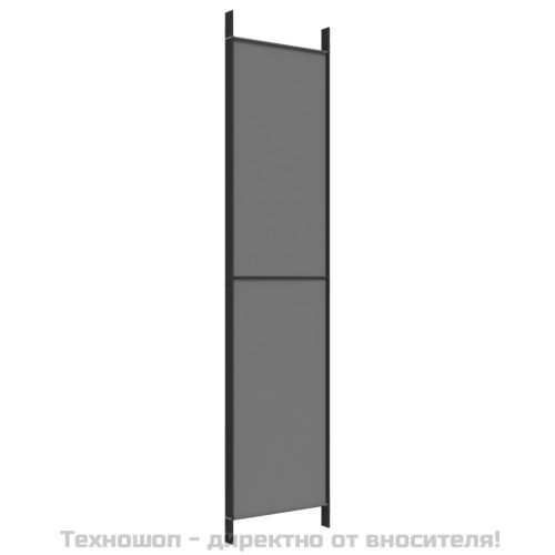 Параван за стая, 4 панела, антрацит, 200x220 cм, текстил