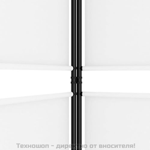 Параван за стая, 5 панела, бял, 250x180 см, текстил
