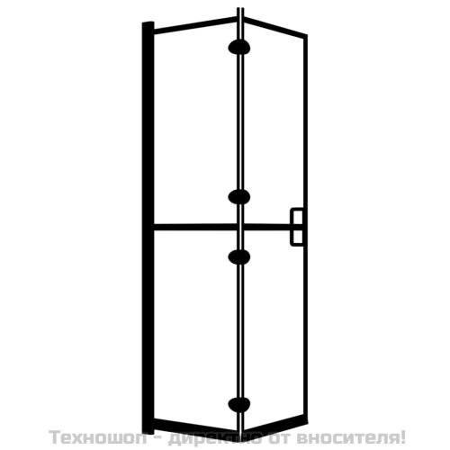 Сгъваем душ параван, ESG стъкло, 80x140 см, черен