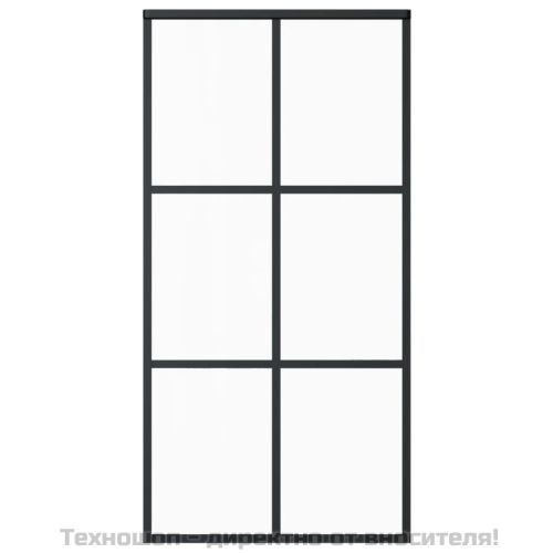 Плъзгаща се врата с механизъм ESG стъкло и алуминий 102x205 см