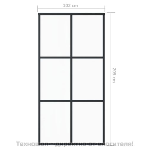 Плъзгаща се врата с механизъм ESG стъкло и алуминий 102x205 см