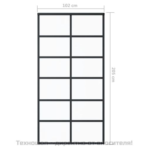 Плъзгаща се врата с механизъм ESG стъкло и алуминий 102x205 см