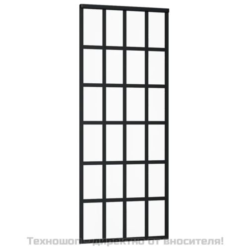 Плъзгаща се врата с механизъм, ESG стъкло и алуминий, 76x205 см