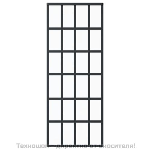 Плъзгаща се врата с механизъм, ESG стъкло и алуминий, 76x205 см