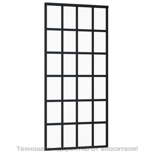 Плъзгаща се врата с механизъм, ESG стъкло и алуминий, 90x205 см