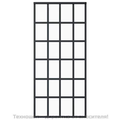 Плъзгаща се врата с механизъм, ESG стъкло и алуминий, 90x205 см