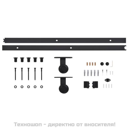 Плъзгаща се врата с механизъм, ESG стъкло и алуминий, 90x205 см