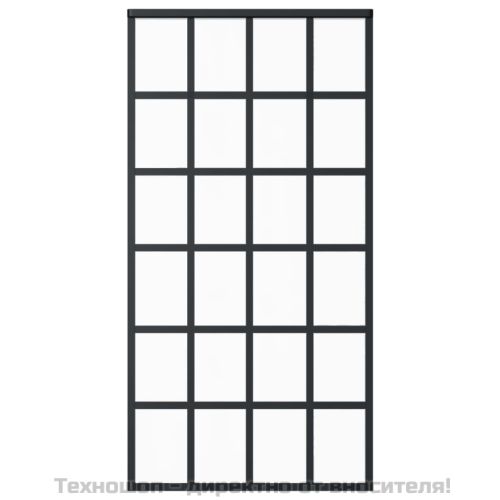 Плъзгаща се врата с механизъм ESG стъкло и алуминий 102x205 см