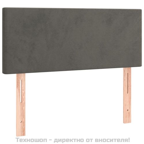 Горна табла за легло, тъмносива, 80x5x78/88 см, кадифе