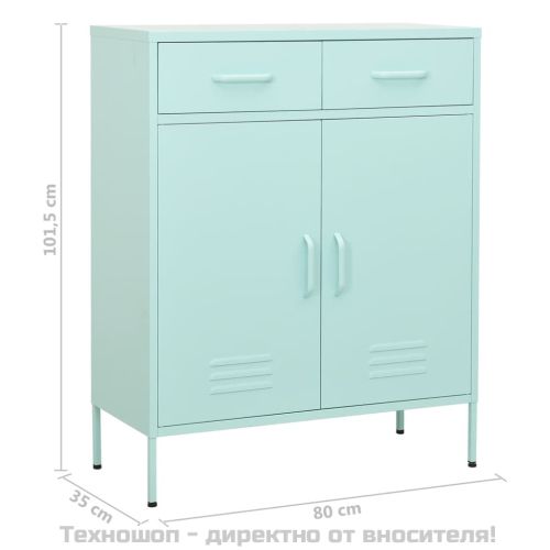 Шкаф за съхранение, мента, 80х35х101,5 см, стомана