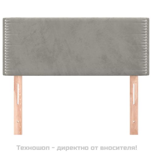 Горна табла за легло, светлосива, 80x5x78/88 см, кадифе