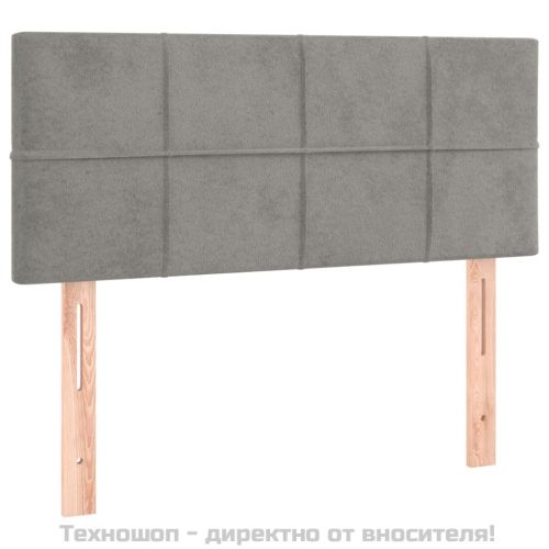 Горна табла за легло, светлосива, 90x5x78/88 см кадифе