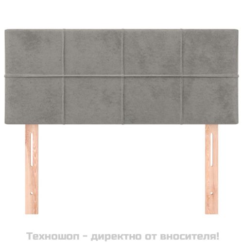 Горна табла за легло, светлосива, 90x5x78/88 см кадифе