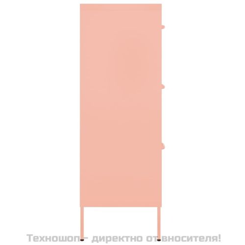 Шкаф с чекмеджета, розов, 80х35х101,5 см, стомана
