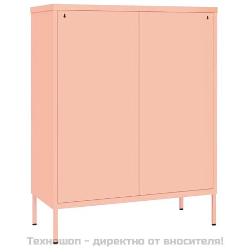 Шкаф с чекмеджета, розов, 80х35х101,5 см, стомана