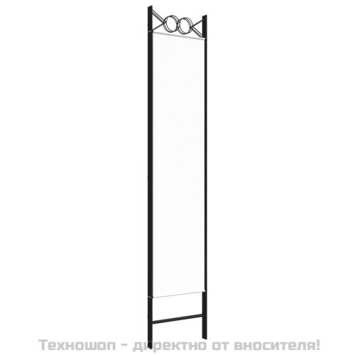 Параван за стая, 3 панела, бял, 120x200 см, текстил