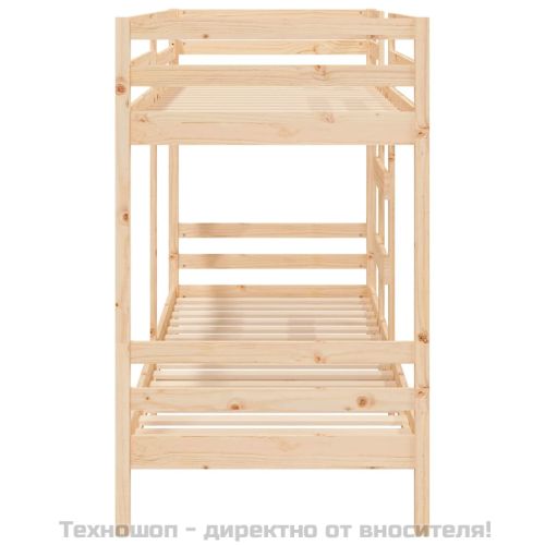 Двуетажно легло без матрак 90x200 cm масивна дървесина бор