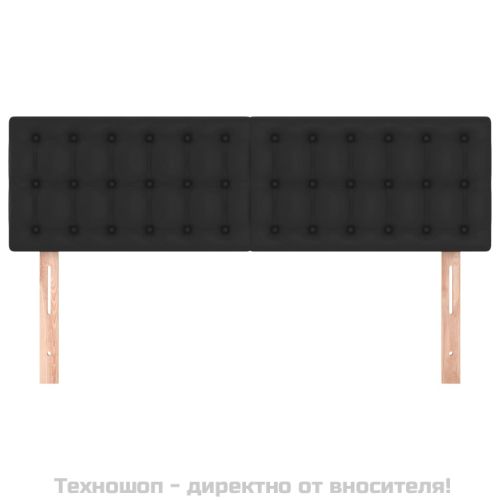 Табла за легло, черна, 144x5x78/88 см, изкуствена кожа