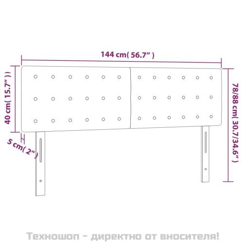 Табла за легло, черна, 144x5x78/88 см, изкуствена кожа