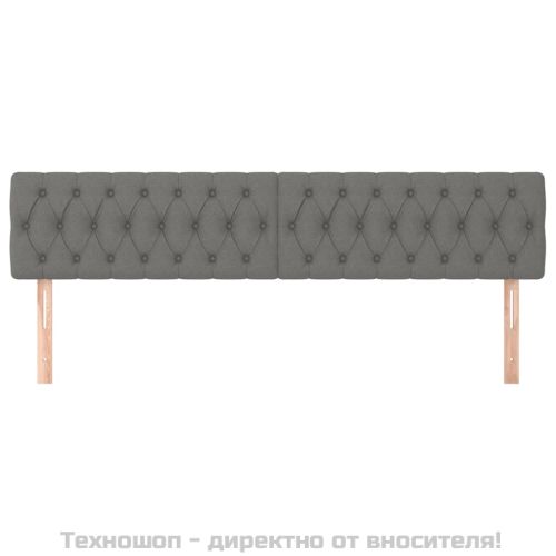 Табла за легло, тъмносива, 200x7x78/88 см, плат