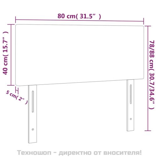 Горна табла за легло, черна, 80x5x78/88 см, изкуствена кожа