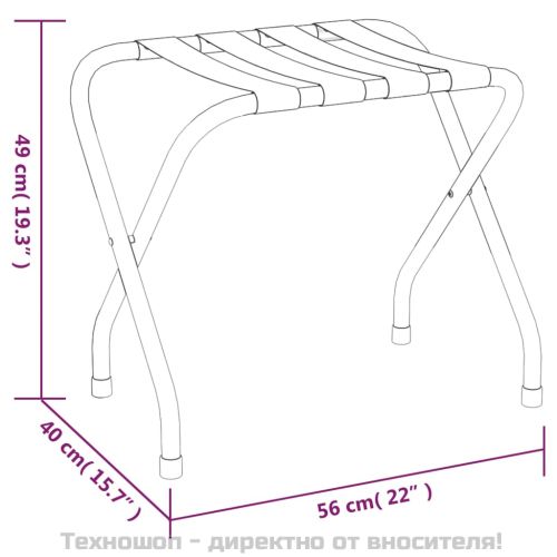 Поставка за куфари, черна, 56x40x49 см