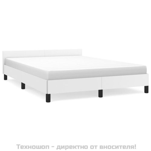 Рамка за легло с табла без матрак, бяла, 140x200 см