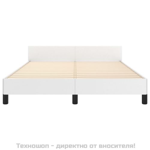 Рамка за легло с табла без матрак, бяла, 140x200 см