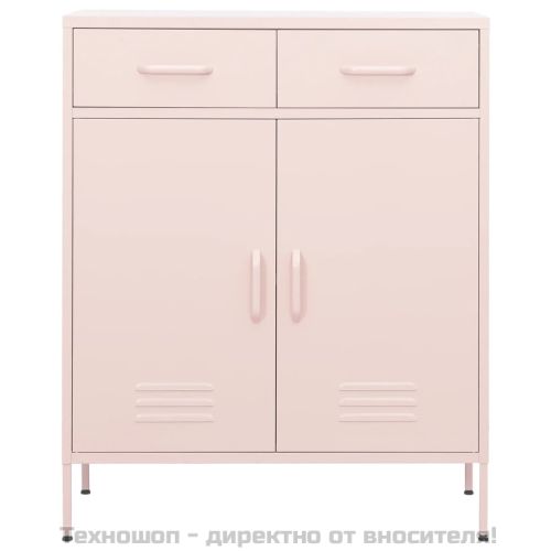 Шкаф за съхранение, розов, 80х35х101,5 см, стомана
