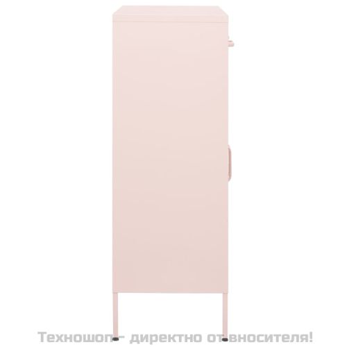 Шкаф за съхранение, розов, 80х35х101,5 см, стомана