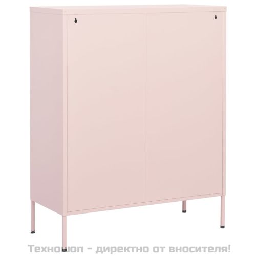 Шкаф за съхранение, розов, 80х35х101,5 см, стомана