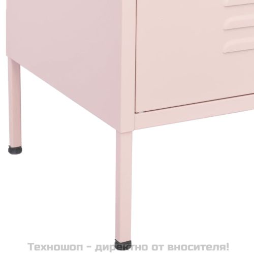 Шкаф за съхранение, розов, 80х35х101,5 см, стомана