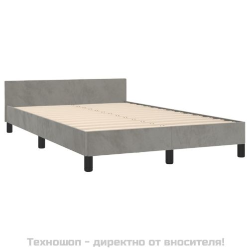 Рамка за легло без матрак, светлосива, 120x200 см, кадифе