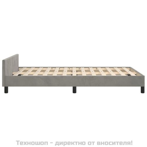 Рамка за легло без матрак, светлосива, 120x200 см, кадифе