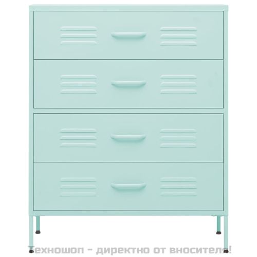 Шкаф с чекмеджета, мента, 80х35х101,5 см, стомана