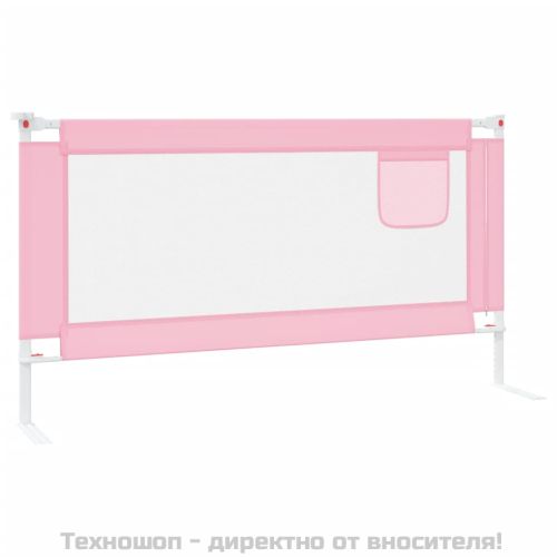 Ограничител за бебешко легло, розов, 160x25 см, плат