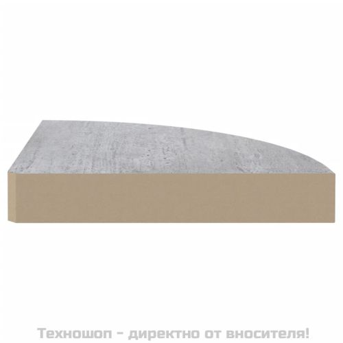 Стенни ъглови рафтове, 2 бр, бетонно сиво, 25x25x3,8 см, МДФ