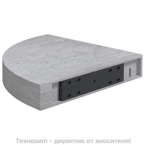 Стенни ъглови рафтове, 2 бр, бетонно сиво, 25x25x3,8 см, МДФ