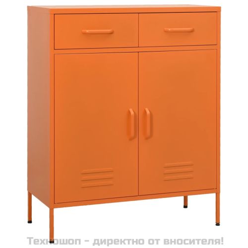 Шкаф за съхранение, оранжев, 80х35х101,5 см, стомана