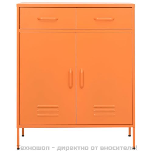 Шкаф за съхранение, оранжев, 80х35х101,5 см, стомана