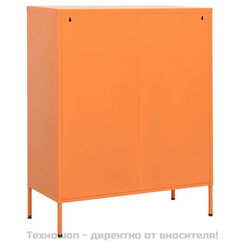 Шкаф за съхранение, оранжев, 80х35х101,5 см, стомана