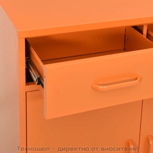Шкаф за съхранение, оранжев, 80х35х101,5 см, стомана