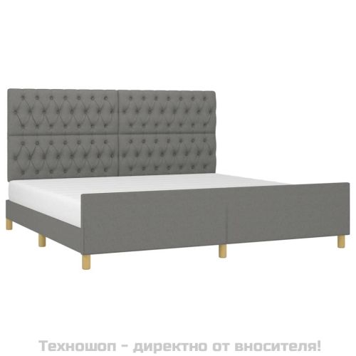 Рамка за легло тъмносива 200x200 см плат