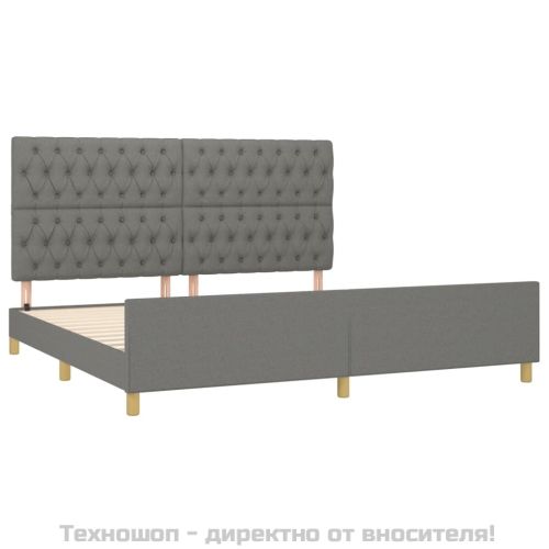 Рамка за легло тъмносива 200x200 см плат