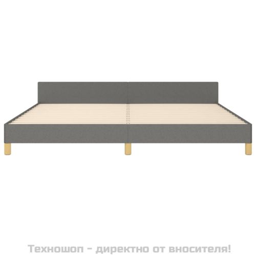 Рамка за легло тъмносива 200x200 см плат