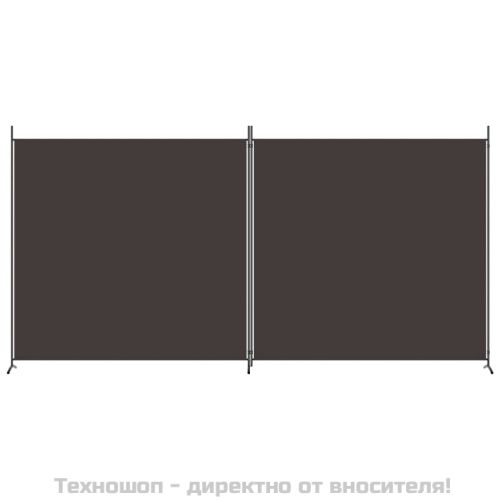 Параван за стая, 2 панела, кафяв, 348x180 см, плат