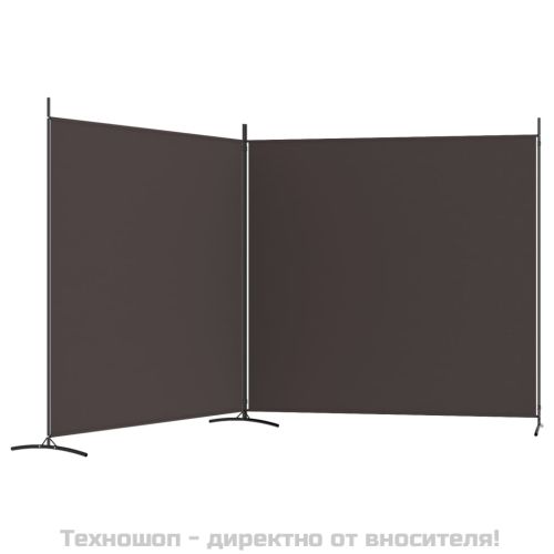 Параван за стая, 2 панела, кафяв, 348x180 см, плат