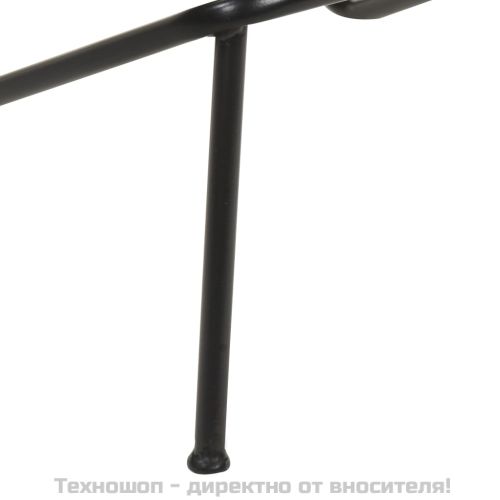 Бар табуретки, 4 бр, черни, естествена кожа