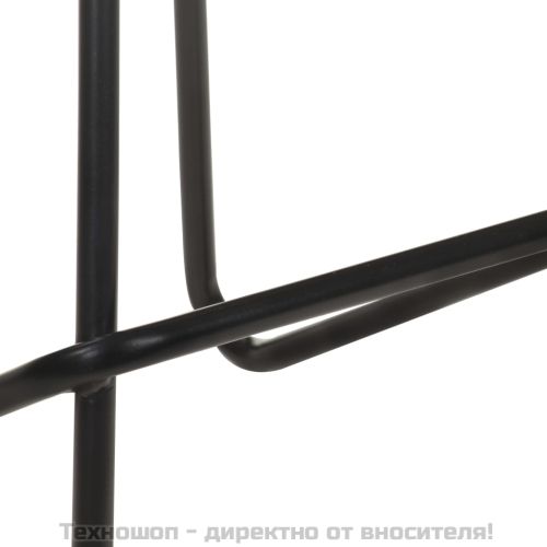 Бар табуретки, 4 бр, черни, естествена кожа