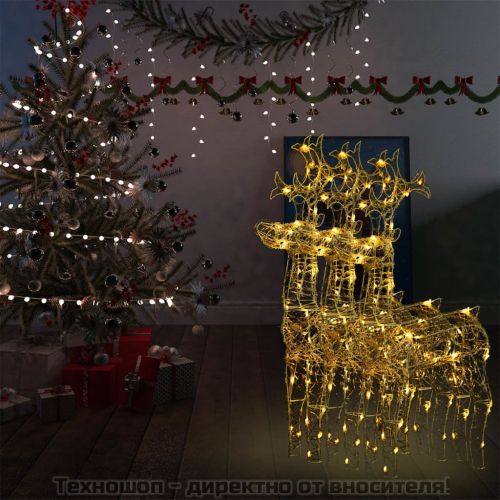 Коледна украса северни елени, 3 бр, 60x16x100 см, акрил